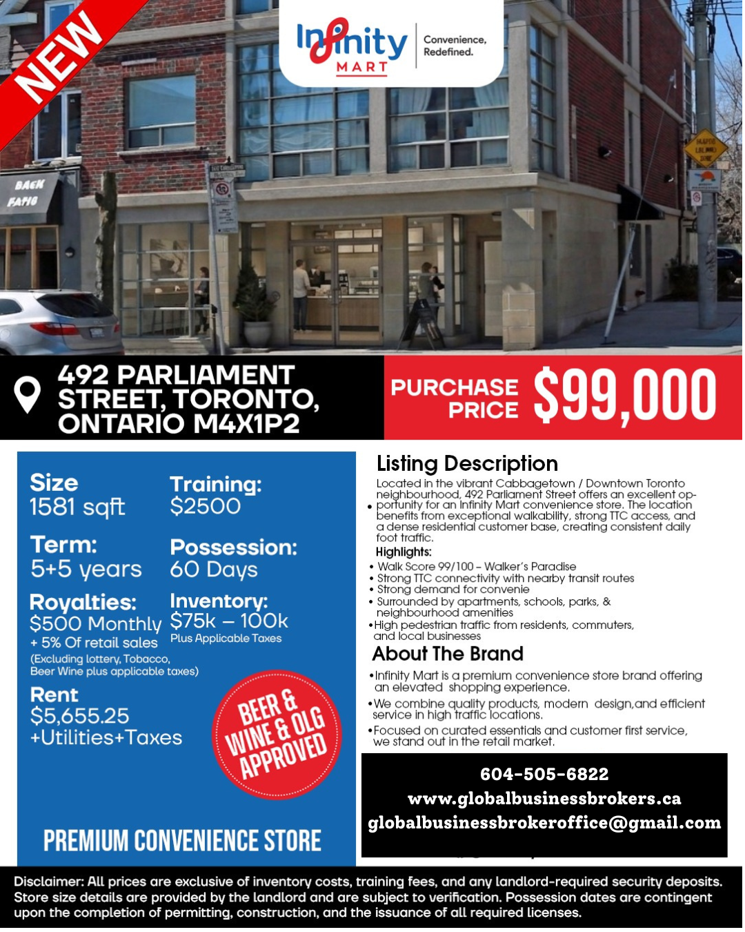Exceptional Infinity Mart C Store for sale 